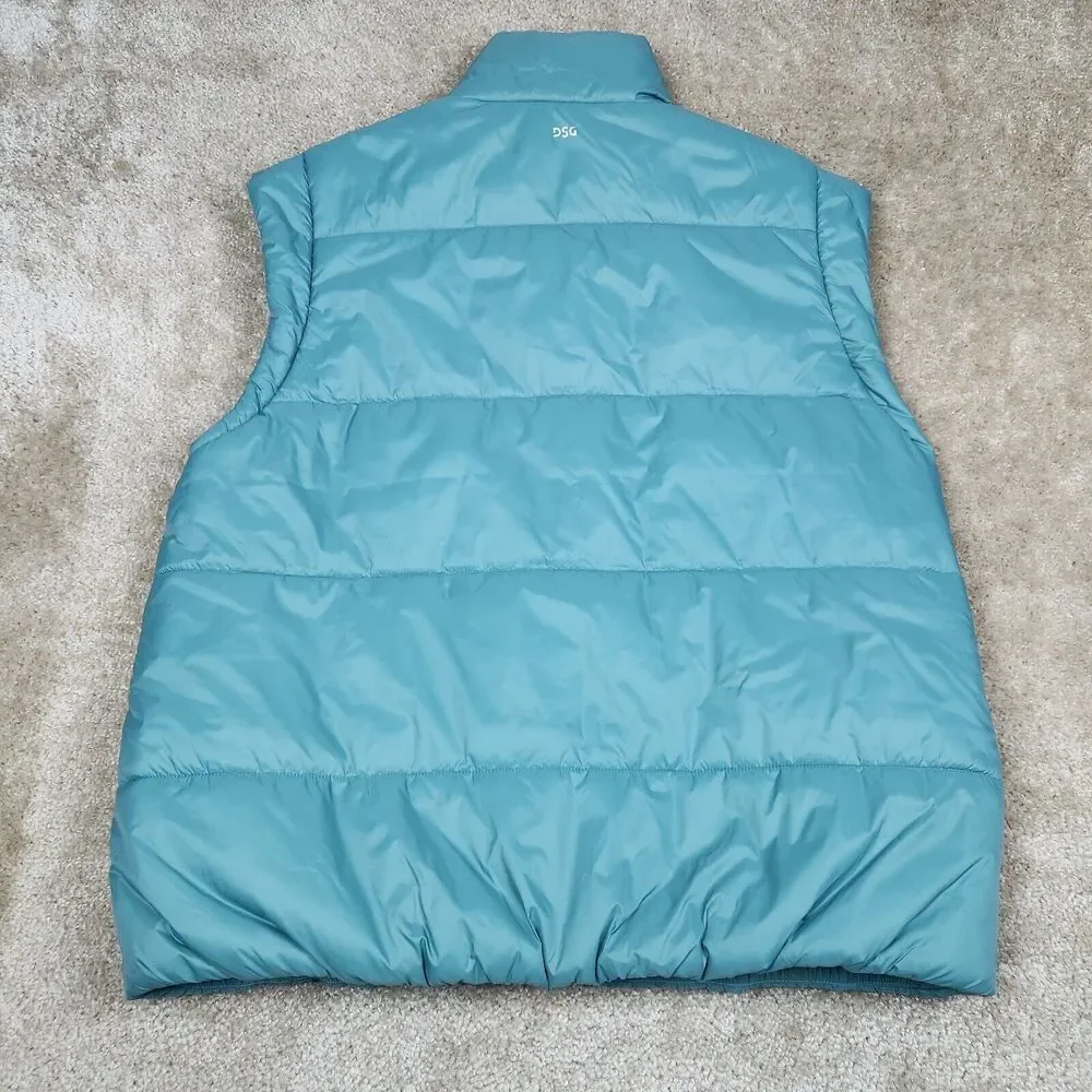 DSG Vest M/L Teal Mens Full Zip Nylon Puffer Sleeveless Jacket Used
